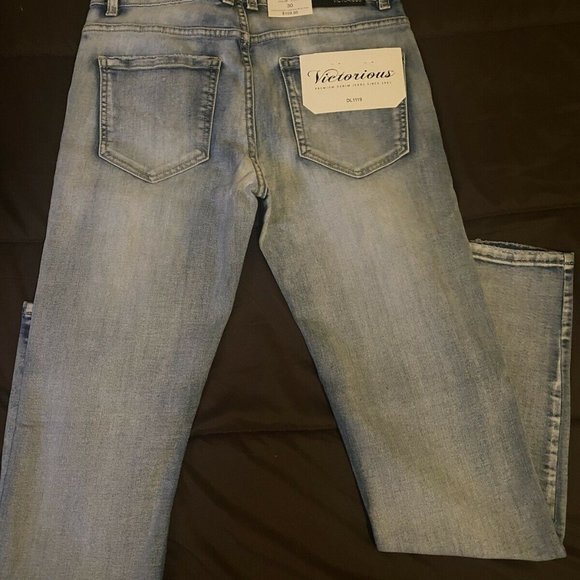 Victorious Men Rip and Repair Denim Jeans - Picture 3 of 5